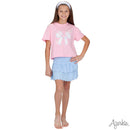 Scalloped Skort in Solid Light Pink