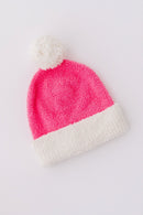 SALE Bright Pink/Coconut Cozy Pom Beanie