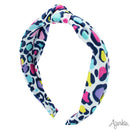 Bright Leopard Top Knot Headband