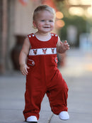 Baby Boys Christmas Reindeer Smocked Red Jonjon