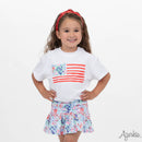 Liberty Flowers Screen Print on White Boxy T