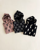 Hooded Bubble Romper  |  Black Bolts