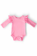 Bubblegum Pink L/S Flutter Bodysuit