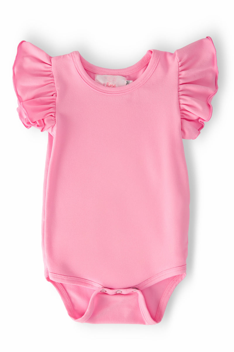 Bubblegum Pink S/S Flutter Bodysuit