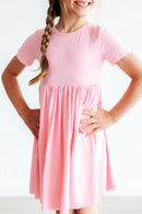 Bubblegum Pink S/S Pocket Twirl Dress