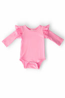 Bubblegum Pink L/S Flutter Bodysuit