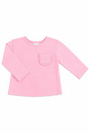 Bubblegum Pink L/S Ruffle Pocket Tee