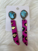 Turquoise Leopard Earrings