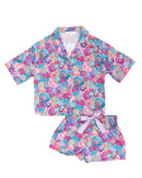 Kids Silky Disco Queen Pajama Set – Girls Short Sleeve Lounge Set
