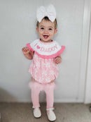 Smocked bows I love daddy romper
