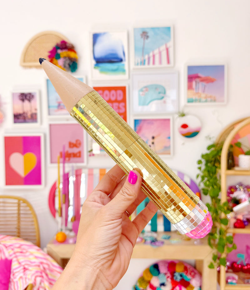 Disco pencil decor