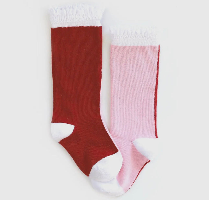 Solemate lace top knee high socks