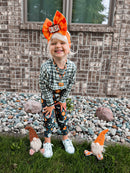 Fall pumpkins honey/ Ollie romper - with snaps