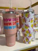 Cowboy Happy Face Travel 40 Oz Tumbler
