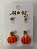 🎃 Pumpkin Earring Trio – Festive Fall & Halloween Earrings