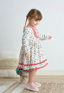 Platinum Floral Print Ruffle Dress – Girls Boutique Outfit