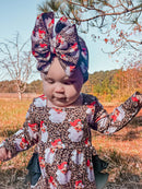 Leopard Santa ruffle romper