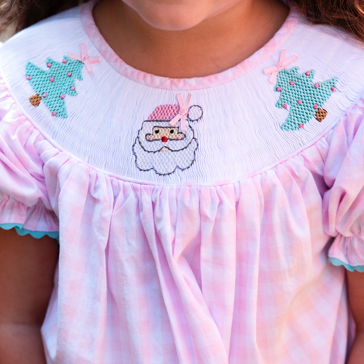 white christmas dresses Smocked Christmas Dress