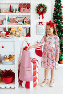 Candy Cane Cutie 3/4 Sleeve Pocket Twirl Dress