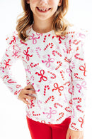 Candy Cane Lane L/S Ruffle Tee