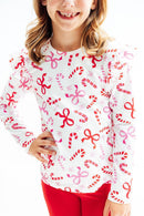 Candy Cane Lane L/S Ruffle Tee