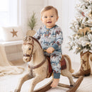 Cowboy Christmas Henley Romper - Bamboo Babywear