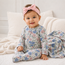 Vintage Floral Zipper Romper - Soft Bamboo Baby