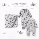 Airplane Zipper Romper -  Bamboo Baby Footie Outfit
