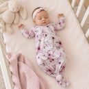 Watercolor Floral Baby Gown - Bamboo Newborn Layette
