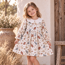 Larkspur Prairie Linen Western Dress With Eyelet Collar