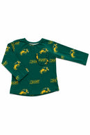 North Dakota State University Green Bison L/S Ruffle Pocket Tee