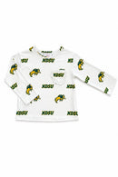 North Dakota State University White Bison L/S Ruffle Pocket Tee