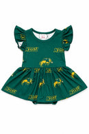 North Dakota State University Green Bison S/S Flutter Twirl Bodysuit