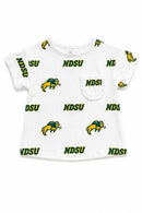 North Dakota State University White Bison Ruffle Pocket Tee