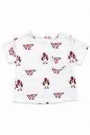 Virginia Tech White Hokie Ruffle Pocket Tee