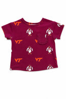 Virginia Tech Maroon Hokie Ruffle Pocket Tee