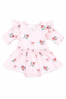 Winter Berries 3/4 Sleeve Flutter Twirl Bodysuit