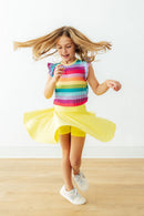 Cheerful Stripes S/S Ruffle Tee