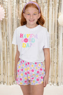Have a Good Day Screen Print on White Boxy T