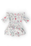 Clara's Christmas Twirl Flutter Bodysuit