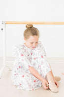 Clara's Christmas 3/4 Sleeve Ruffle Twirl Dress