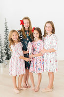Clara's Christmas 3/4 Sleeve Ruffle Twirl Dress