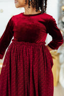 Cranberry Velvet Tutu Dress