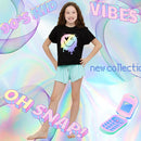Drip Smiley on Black Vintage Cut Boxy T' 90S THROW BACK