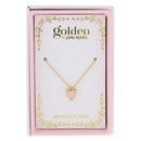 Kids 14" 18K Yellow Gold Plated Mini Pink Heart Necklace, 3" Ext