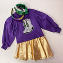 Gold Metallic Skort – Sparkly Girls’ Skirt with Built-In Shorts