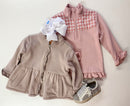 Ellie 1/4 Zip Pullover – Rose Gingham Girls Top