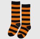 Orange/ black stripe knee high socks