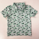 Boys Golf Cart Dog Performance Polo