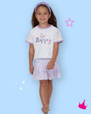Azarhia Girls Sequin Be Happy White Boxy Tee | Boutique Graphic Shirt